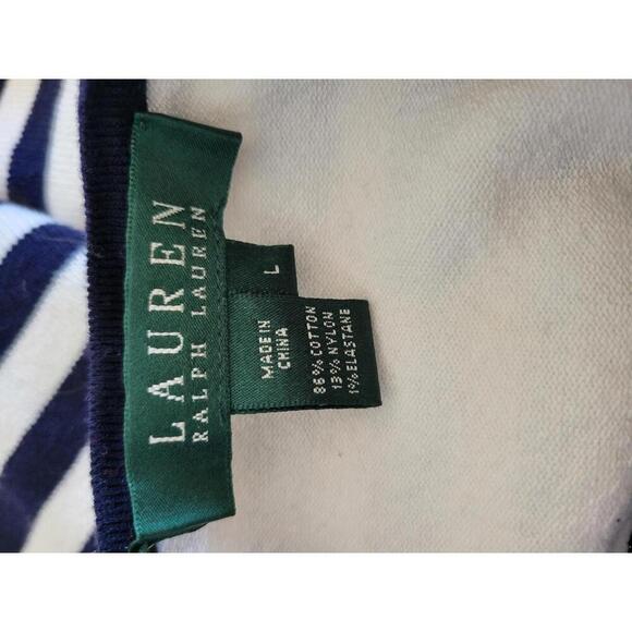 Lauren Ralph Lauren large navy white & red halter sweater - Picture 3 of 4